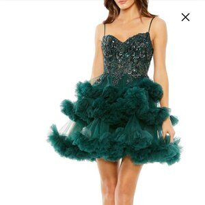 MacDuggal tulle green dress